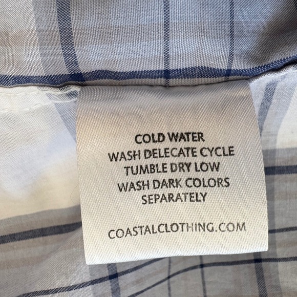 Coastal Clothing XL‎ Blue Plaid Short Sleeve Pearl Snaps Men's Western Shirt - Picture 10 of 10